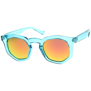 Geometric Colorful Translucent Hexagon Sunglasses