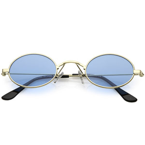 Small Oval Color Tone Metal Sunglasses