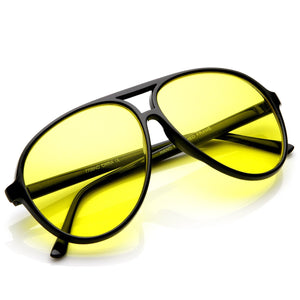 1980's Plastic Aviator Yellow Driving Lens Sunglasses