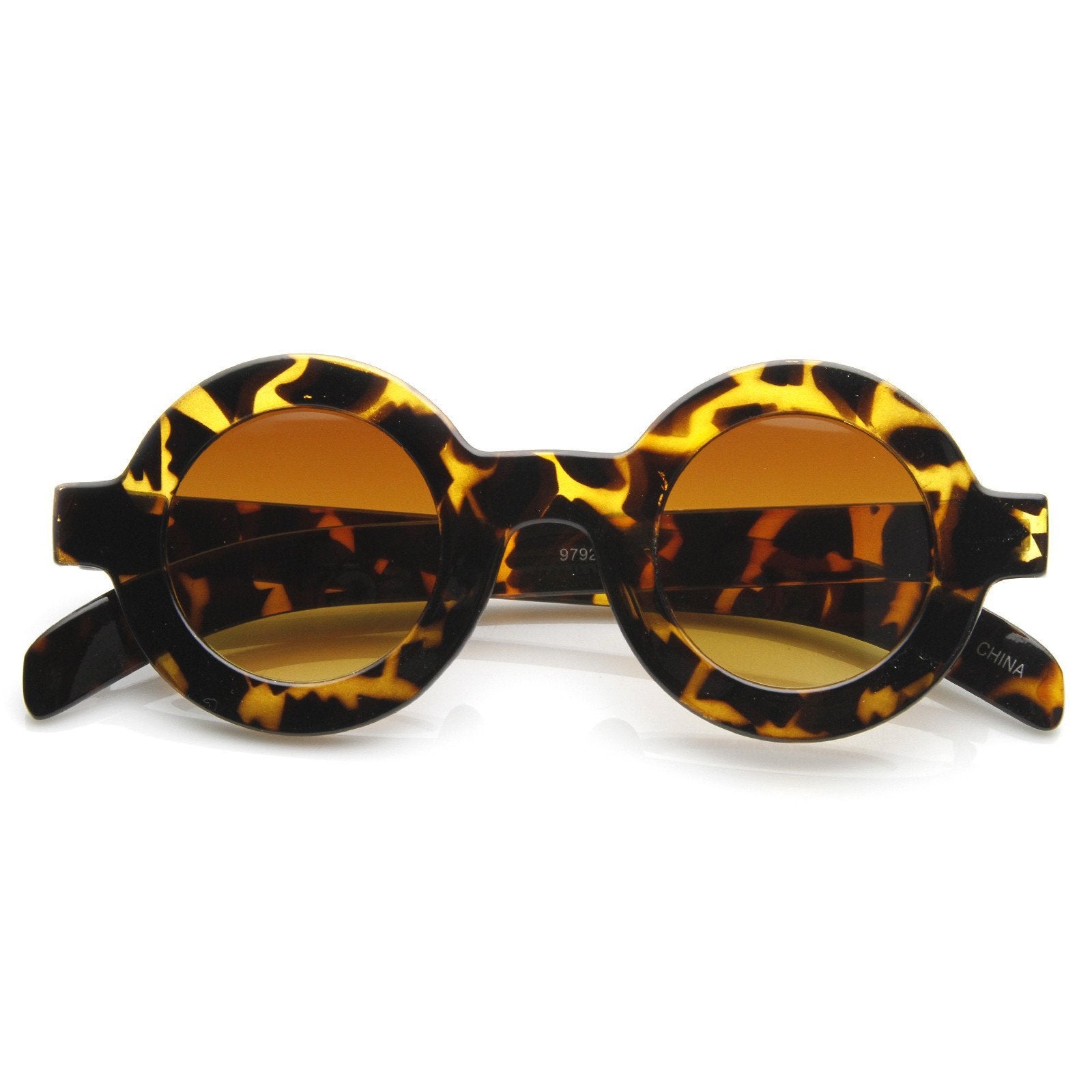 Trendy Blogger Womens Fashion Thick Round Sunglasses 