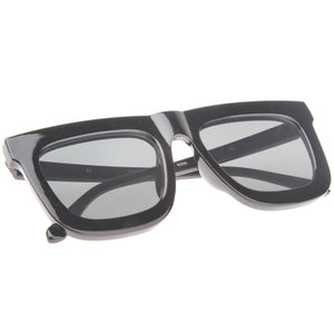 Square Flat Front Lens Horned Rim Sunglasses